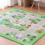 敷物ライフ 洗える プレイマット キッズラグ 『ロードマップ２』 (約200×200cm) 子供部屋 道路 撥水