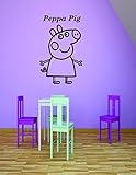 ペッパピッグ壁デカールデカールビニールアート装飾ステッカーステッカー子供の部屋ベッドルーム漫画デコレーション、キッズ用20 x 15