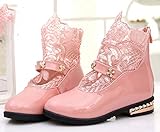 (チェリーレッド) CherryRed 子供靴 キッズ 女の子用 フォーマル靴 可愛い ブーツ レース 発表会 結婚式 卒園式 卒業式 入学式 七五三 32 ピンク