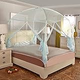 QFFL wenzhang 高さ調節ユートファスナータイプモスキートネット/スリードードベッドタイプモスキートネット/暗号化シンプル完全密閉型ベビーセーフモスネット（5色展開） (色 : A, サイズ