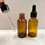 【目盛付き スポイト容器】30ml ガラス製 目盛り ブラウン ブラック 遮光 化粧水 エッセンシャルオイル 美容液 アロマ 詰替え 茶色 試験管