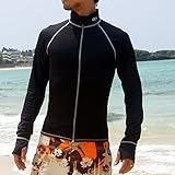 AROPEC/アロペック ZIPクラシック ラッシュガード メンズ 長袖 ブラック×シルバー L AROPEC/アロペック ZIPクラシック ラッシュガード メンズ 長袖 ブラック×シルバー L