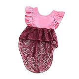 Liebeye 女の子ダブテールドレス　ファッション　不規則　かわいい　ラウンドネック　コットン　スカート H717ピンク 90cm