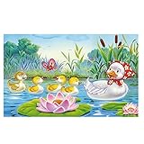 (Ugly Duckling) - Lanlan 60 PCs/set Cute Wooden Cartoon Animal Puzzle Game with Iron Box Early Educa