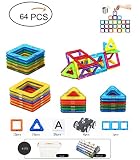 磁気ブロックセット64pcs、Xben教育StrongerマグネットConstruction Toyキットwithストレージボックスfor Kids