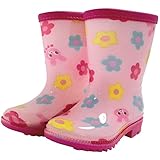 ミキハウス ホットビスケッツ(MIKIHOUSE HOT BISCUITS) 働く車&お花☆レインブーツ(長靴) 15cm ピンク 70-9411-785