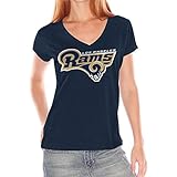 Los Angeles Rams NFL女性用チームロゴVネックTシャツ M