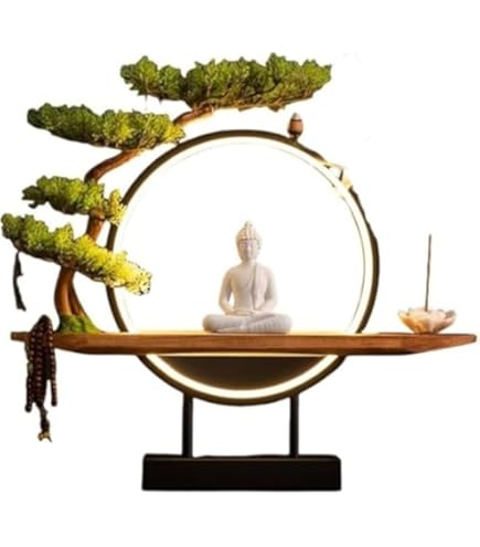Amazon.co.jp: 新しい中国の禅仏飾り、人工屋内植物、家の装飾ギフト