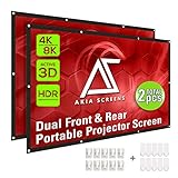 Akia Screens デュアルプロジェクタースクリーン リアフロント 120インチ 16:9 ポータブル 折りたたみ式 折り目防止 8K 4K ウルトラHD 3D対応 屋内 屋外 映画 ホームシアター ビデオ AK-DIYOUTDOOR120H1