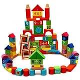 VIAHART 100 Piece Wooden Block Construction Building Set by VIAHART [並行輸入品]