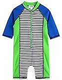 [Vaenait Baby] 0-24ヶ月紫外線カット ラッシュガードベービー子供男の子長袖ワンピース水着 Baby Apple Green S