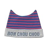 ( チャックル ) chuckle * ボンシュシュ * とんがり ボーダー ベビー 帽子 ブルー 50-60cm P9211-60-31