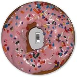 Rikki Knight RND-LSPS-34 Strawberry Doughnut Donut Round - Single Toggle Light Switch Plate [並行輸入品]