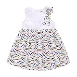 Cutelove 子供ドレス ガールズ 女の子 綿 鉛筆プリント ファッション 春夏 キッズ 可愛い柄 ノースリーブ おしゃれ 素敵 ワンピース プリンセスドレス