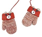 [赤]ラブリーニットベビー手袋子供のための暖かい冬の手袋