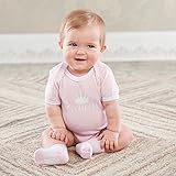 ベビーアスペン 女の子用ベビーピンクリトルプリンセス半袖ボディスーツxブーティ2点セット（ギフトボックス入り） [並行輸入品]