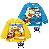 ベビー服 男の子 トレーナー 長袖 アンパンマン 裏毛 バイキンマン   ボーダー  男児 ベビー (2.ターコイズ/80cm)