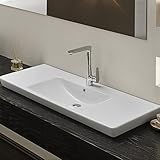 Nameeks 068500-u CeraStyle 49 – 1 / 2 "セラミック壁マウント浴室シンクwith 1 fau、 ホワイト CeraStyle 068500-U-One Hole-6