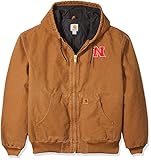 NCAA Nebraska Cornhuskers Boy 's Quilted Flannel Lined Sandstone Active Jacket ブラウン