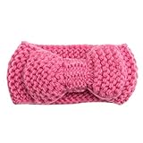 ノーブランド品 2PCS　幼児　赤ちゃん　蝶結び　弾性　かぎ針　編み　ターバン　ヘアバンド　ヘッドバンド　カチューシャ　5色選べる - 桃色