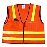 Mutual 16309 High Visibilty Polyester Surveyor Safety Vest with Pockets 4X-Large Orange [並行輸入品]