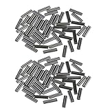 MagiDeal銅ダブルバレル圧着スリーブ100個0.8 MMボアチューブコネクタ