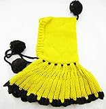 ベビー あったか 赤ずきんちゃん風 ニット 帽子 防寒 フード ケープ 一体型 マフラー 秋 冬 (イエロー)