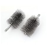 uxcell　チューブブラシ　スチールワイヤー　煙突ブラシ　パイプ　クリーニング　12mmネジ　 70mmダイヤ　2個入り