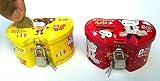 Toys 。2 Piggy Bank亜鉛とキーロック、かわいい漫画「犬申」( 3.8 " )