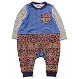 【SiShuNon/Kiccoly】ネイティブ織パンツカバーオール キッコリー ベビー カバーオール ネイティブ 80 7 ブルー