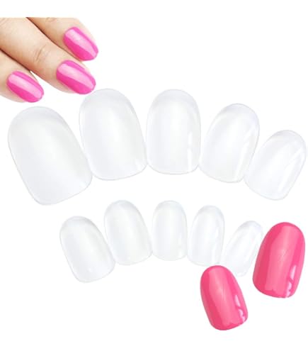 Amazon | ネイルチップ クリア サイズ別販売【 ショートオーバル 0番