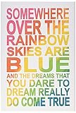 The Kids Room by Stupell "Somewhere Over Rainbow Ombre Typography" Wall Plaque Art [並行輸入品]