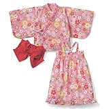 【ベビー服】２ＷＡＹ浴衣　　さくら柄　サイズ:80
