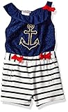 Little Lass Baby Girls' 1 Pc Lurex Anchor Romper Egret 18M [並行輸入品]
