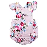 Cutelove 子供服 ロンパース カバーオール&ヘッドバンド 2点セット 女の子 夏 可愛い 花柄 袖なし ベビー 幼児 おしゃれ