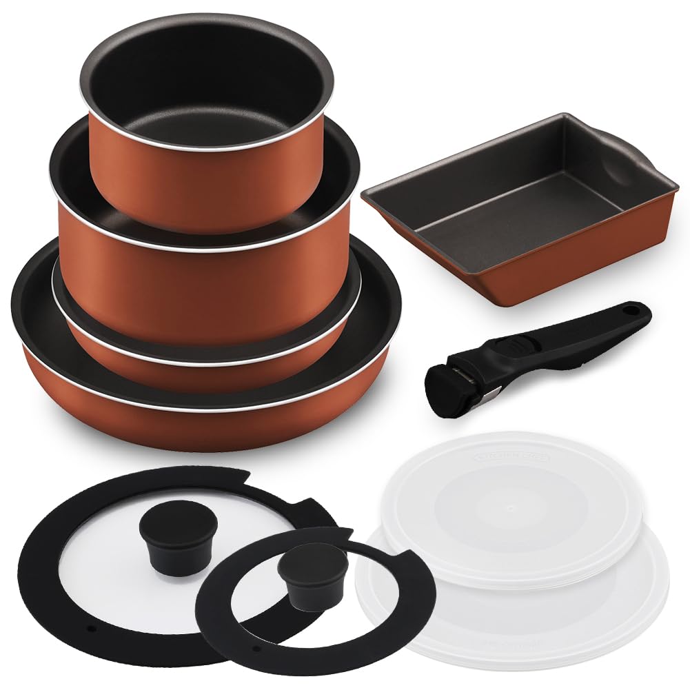 【53%OFF】【3,920円】 アイリスオーヤマ IH&ガス火対応 ダイヤモンドコートパン 取っ手の取れる フライパン・鍋 10点セット 【送料無料】