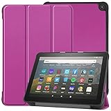 Nutmeg 対応 HD 8 Plus/Fire HD 8 2020/HD 8 2022 用の カバー HD 8 Plus 2020 ケース HD 8 Plus 2020年発売 第10世代 スタンド機能付き スマートタブレット HD 8 Plus 保護ケース バンパー 超軽量 耐衝撃 耐汚れ 耐久性 全面保護 保護カバー (パープル)