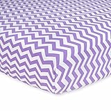 Carter's Cotton Fitted Crib Sheet, Lilac Dream Chevron by Carter's