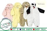 【子供服】 kids zoo (キッズズー) もこもこモケット動物カバーオール 70cm，80cm W52705