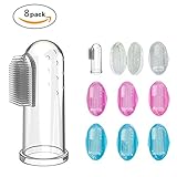 向歯ブラシ　子供用ベビーフィンガートゥースブラッシュ 乳児　ベビー　おしゃぶり　トレーニング　フィンガー　指　歯ブラシ乳歯清潔　指歯ブラシ 8個