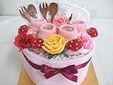 おむつケーキ 女の子 双子【苺】 出産祝い＊パンパース オムツケーキ　送料無料