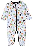 Plus Nao(プラスナオ) ベビー服 ロンパース 足つき 長袖 肌着 秋冬 足あと模様 男の子 女の子 赤ちゃん ベビー 60 65 70 75 ホワイト 75