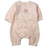 《秋冬春対応》 LoveLoveKids(ラブラブキッズ)裏起毛水玉Ptモンキーオール 60cm /オレンジ NO.KK-31-3965