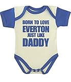 BabyPrem Baby Born to Love Everton Like Daddy服ボディスーツnb-12mth カラー: ブルー