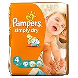 Pampers Simply Dry Size 4 Maxi 7-18kg (74) - Pack of 6 by Pampers