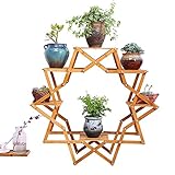 クリエイティブソリッドウッドフラワーバルコニーバルコニーリビングルーム室内花鉢植物ヨーロッパスタイルの木製の床マルチレイヤー肉の棚