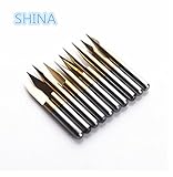 SHINA　 新品　10本入り 30° 彫刻 Vカッター 0.2mm CNC PCB フライスCNCドリルビット　カーバイド　収納便利