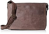 David King & Co 6152G Distressed Full Flap Messenger- Grey