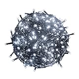 RPGT 500 LEDs 白色ホワイト52メートルのダークグリーンワイヤ　クリスマスツリーイルミネーションライト30V安全低電圧　8つのモードがあり、クリスマスパーティー、屋外配置、結婚式の配置、屋