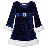 Bonnie Jean Toddler Girls Blue Sparkle SantaドレスVelvet Holidayパーティー US サイズ: 3T カラー: ブルー